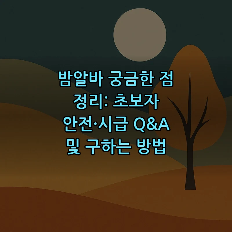 밤알바 구하는 법: 초보자를 위한 안전 체크리스트