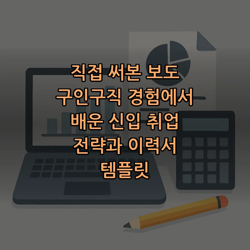 신입을 위한 보도 구인구직 전략과 이력서 템플릿