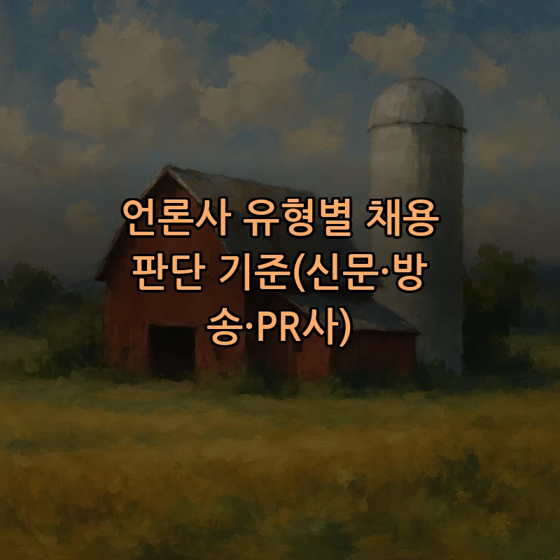 언론사 유형별 채용 판단 기준(신문·방송·PR사)