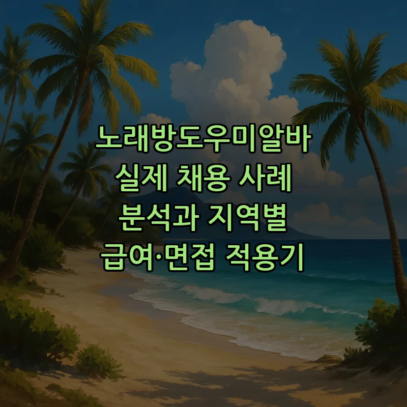 노래방도우미알바 채용 프로세스와 급여 구조 완벽 가이드