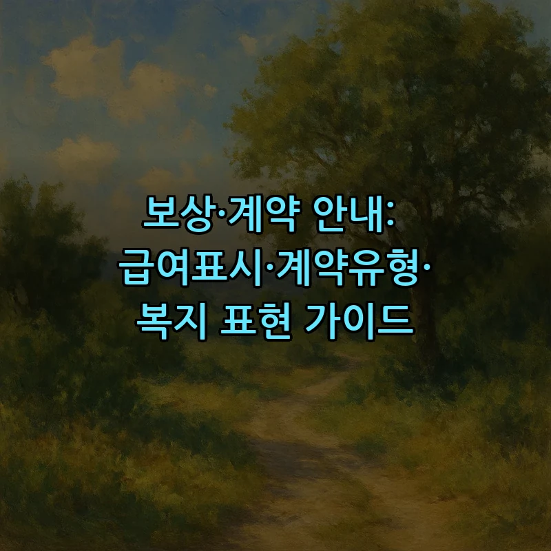 보상·계약 안내: 급여표시·계약유형·복지 표현 가이드