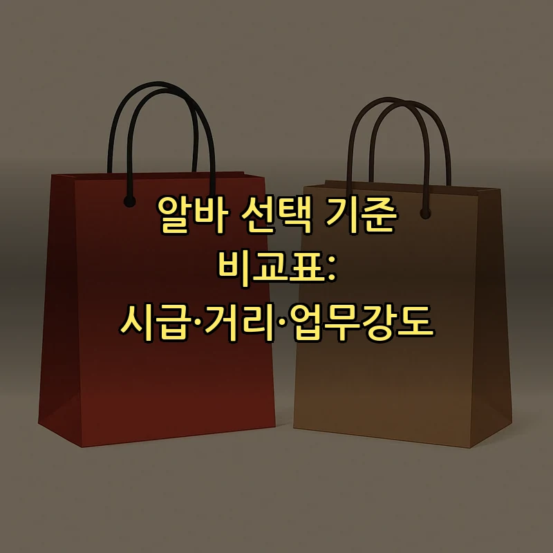 알바 선택 기준 비교표: 시급·거리·업무강도