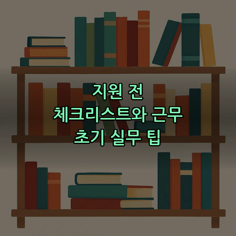 지원 전 체크리스트와 근무 초기 실무 팁