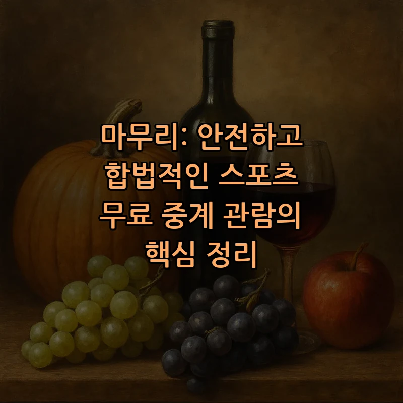 마무리: 안전하고 합법적인 스포츠 무료 중계 관람의 핵심 정리