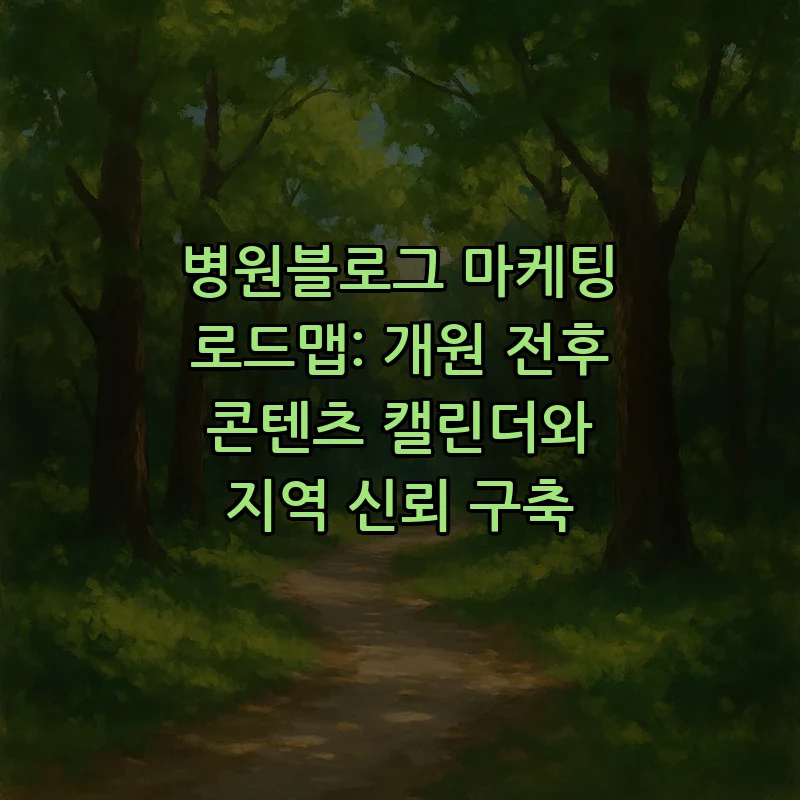 병원블로그 마케팅 로드맵: 개원 전후 콘텐츠 캘린더와 지역 신뢰 구축 커버 이미지