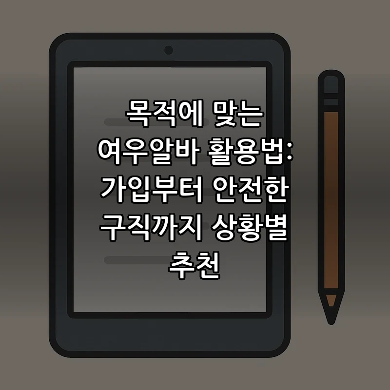 목적에 맞는 여우알바 활용법: 가입부터 안전한 구직까지 상황별 추천 커버 이미지
