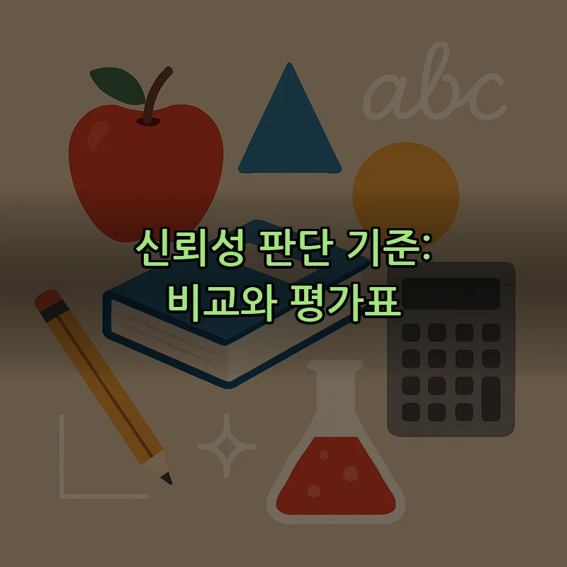 신뢰성 판단 기준: 비교와 평가표