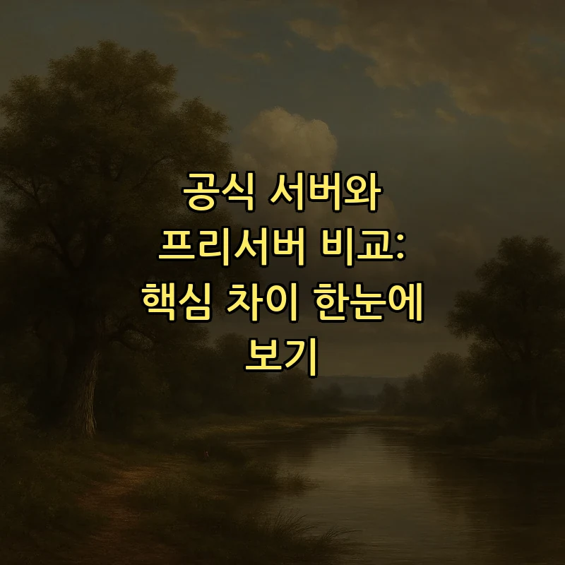 공식 서버와 프리서버 비교: 핵심 차이 한눈에 보기