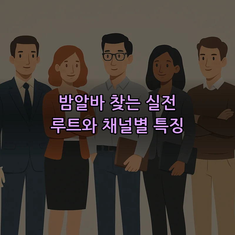 밤알바 찾는 실전 루트와 채널별 특징