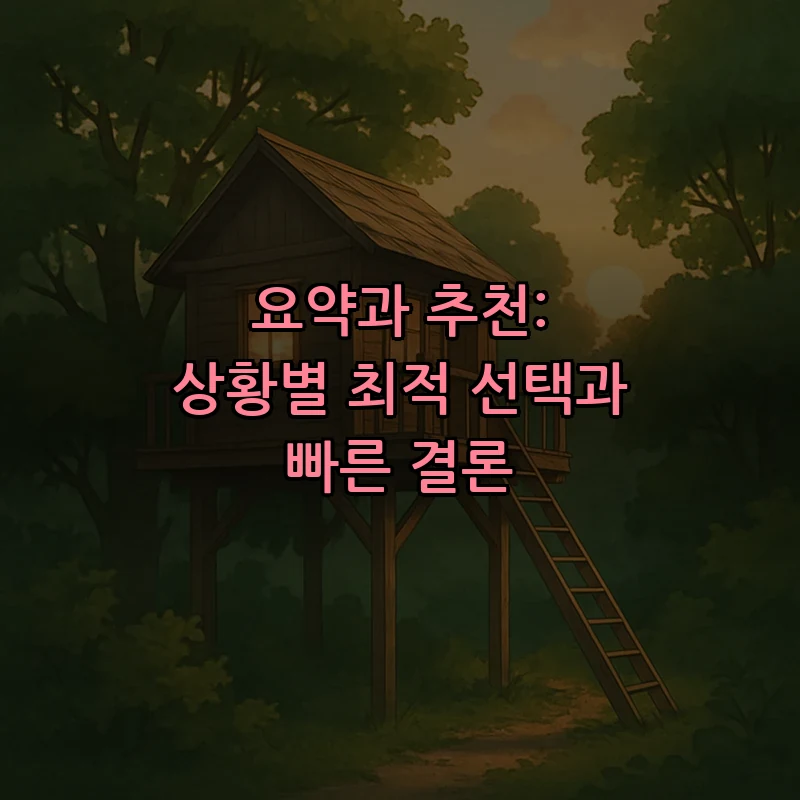 요약과 추천: 상황별 최적 선택과 빠른 결론