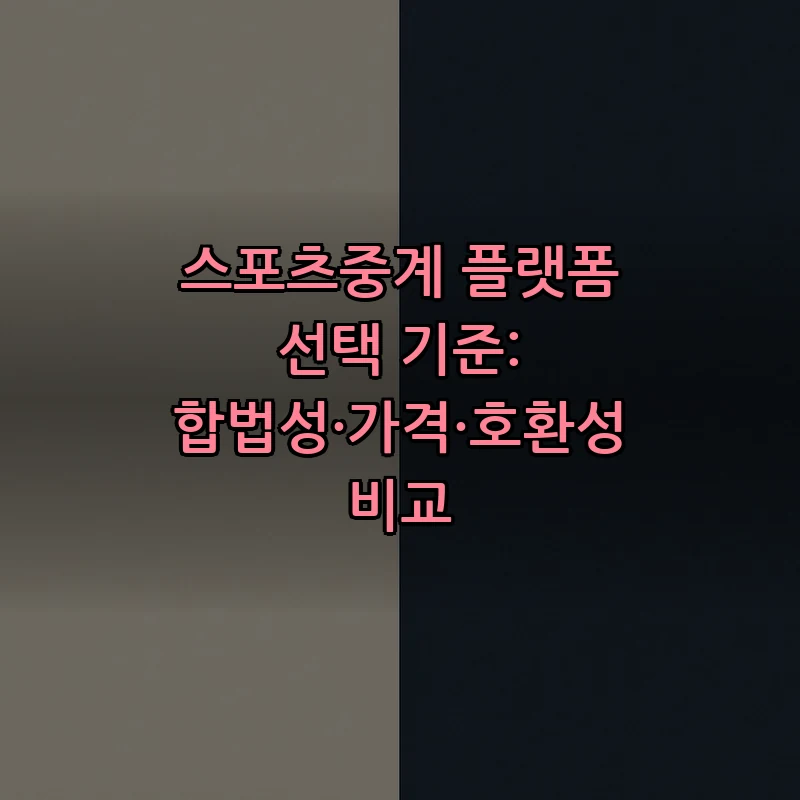 스포츠중계 플랫폼 선택 기준: 합법성·가격·호환성 비교