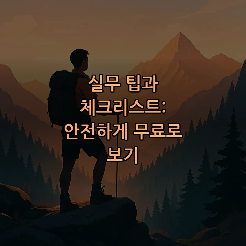 실무 팁과 체크리스트: 안전하게 무료로 보기