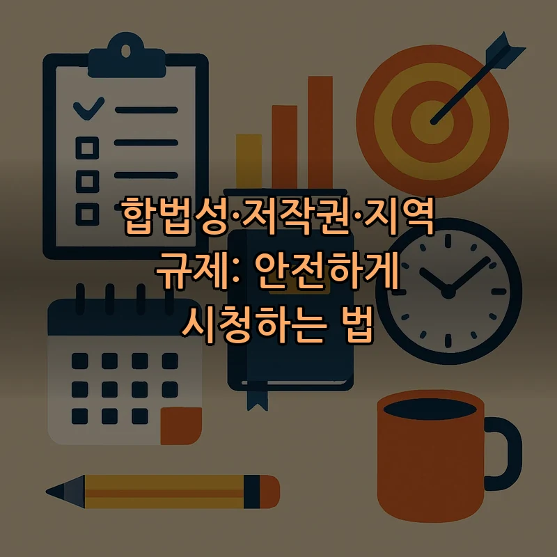 합법성·저작권·지역 규제: 안전하게 시청하는 법