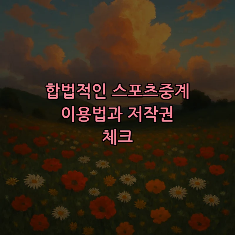 합법적인 스포츠중계 이용법과 저작권 체크
