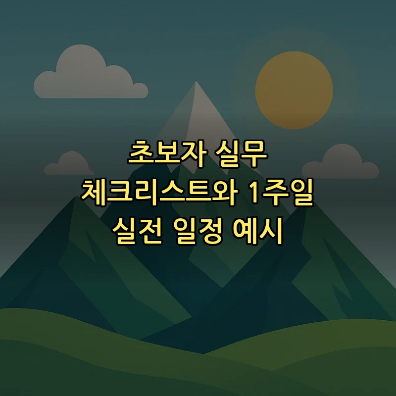 초보자 실무 체크리스트와 1주일 실전 일정 예시