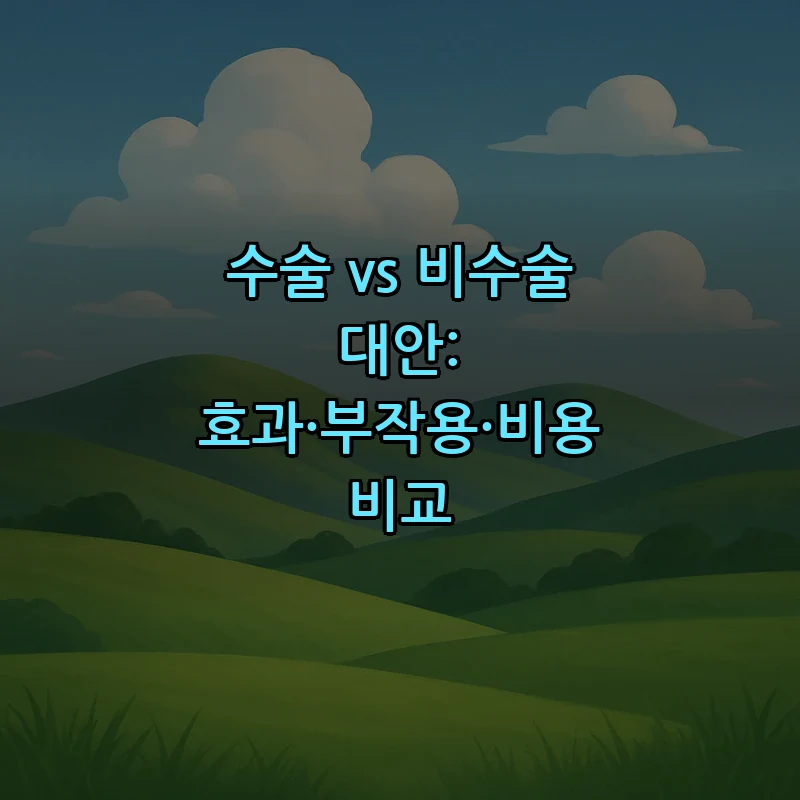 수술 vs 비수술 대안: 효과·부작용·비용 비교