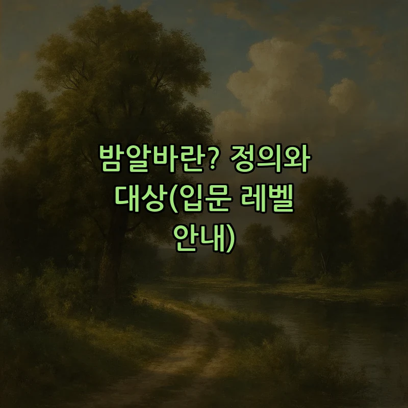밤알바란? 정의와 대상(입문 레벨 안내)