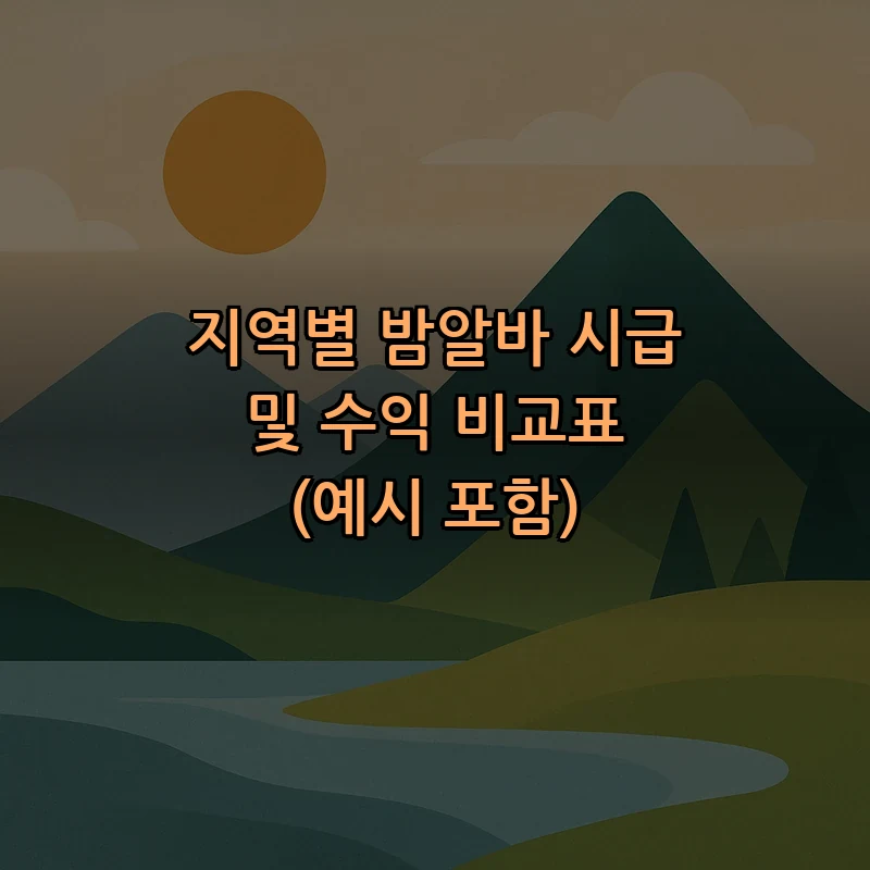 지역별 밤알바 시급 및 수익 비교표 (예시 포함)