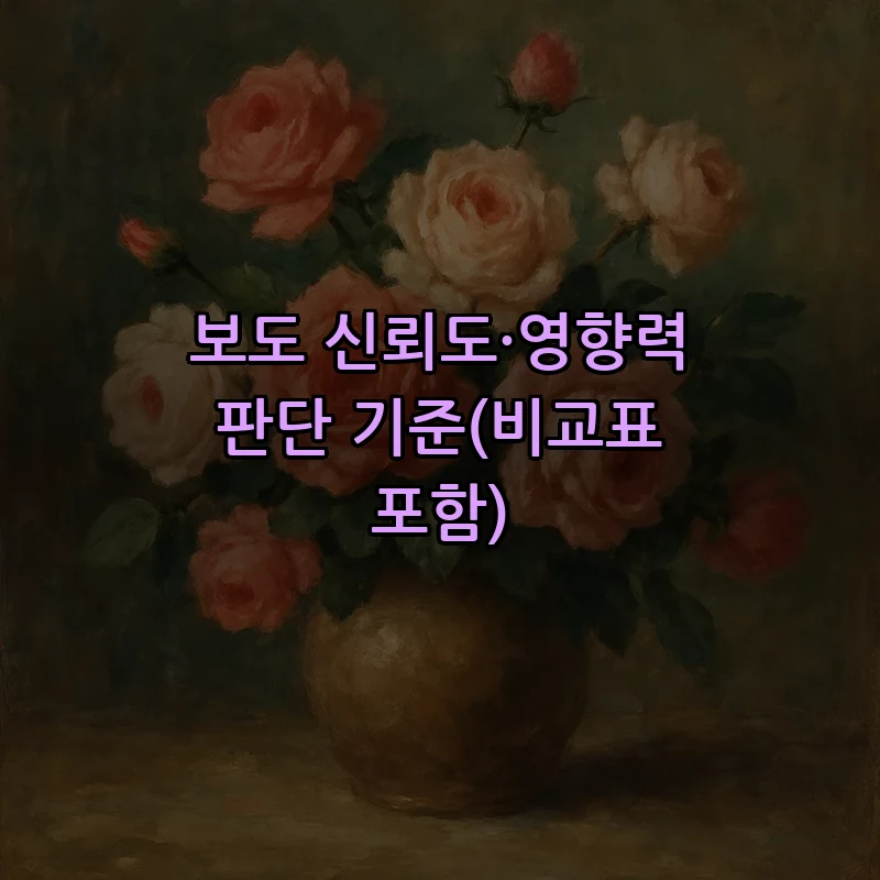 보도 신뢰도·영향력 판단 기준(비교표 포함)