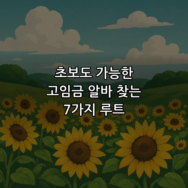 초보도 가능한 고임금 알바 찾는 7가지 루트