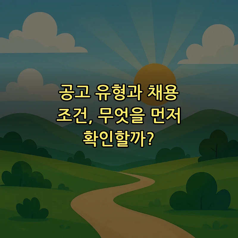 공고 유형과 채용 조건, 무엇을 먼저 확인할까?
