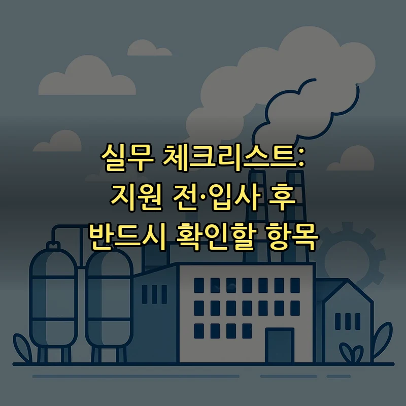 실무 체크리스트: 지원 전·입사 후 반드시 확인할 항목