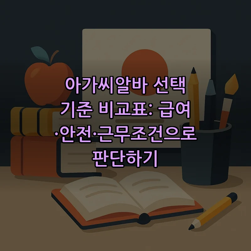 아가씨알바 선택 기준 비교표: 급여·안전·근무조건으로 판단하기