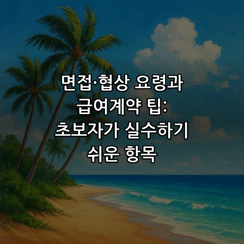 면접·협상 요령과 급여계약 팁: 초보자가 실수하기 쉬운 항목