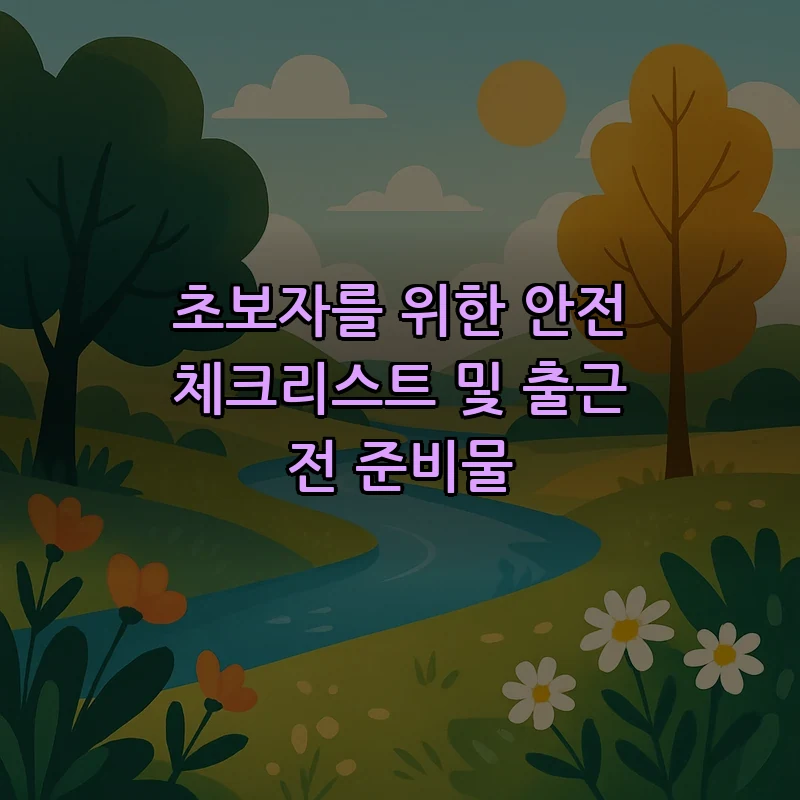 초보자를 위한 안전 체크리스트 및 출근 전 준비물