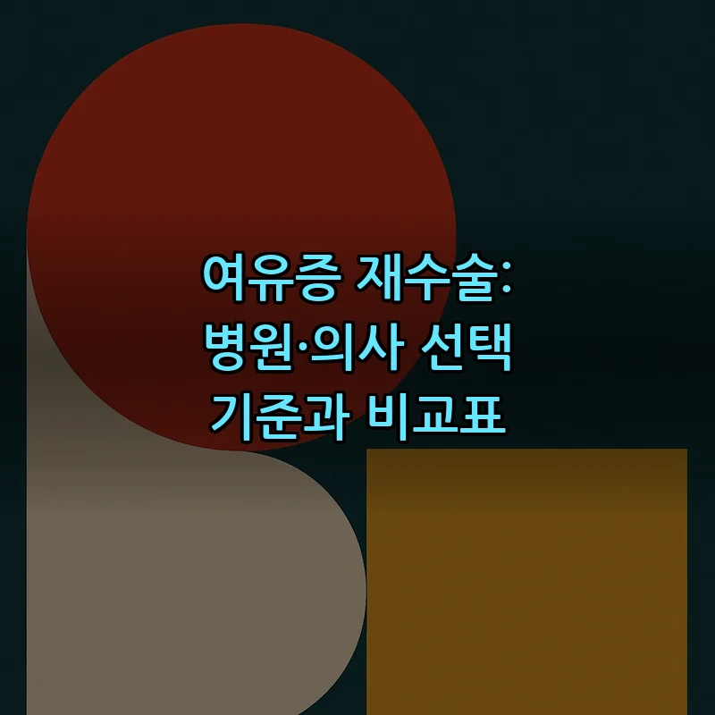 여유증 재수술: 병원·의사 선택 기준과 비교표