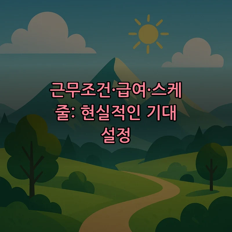 근무조건·급여·스케줄: 현실적인 기대 설정