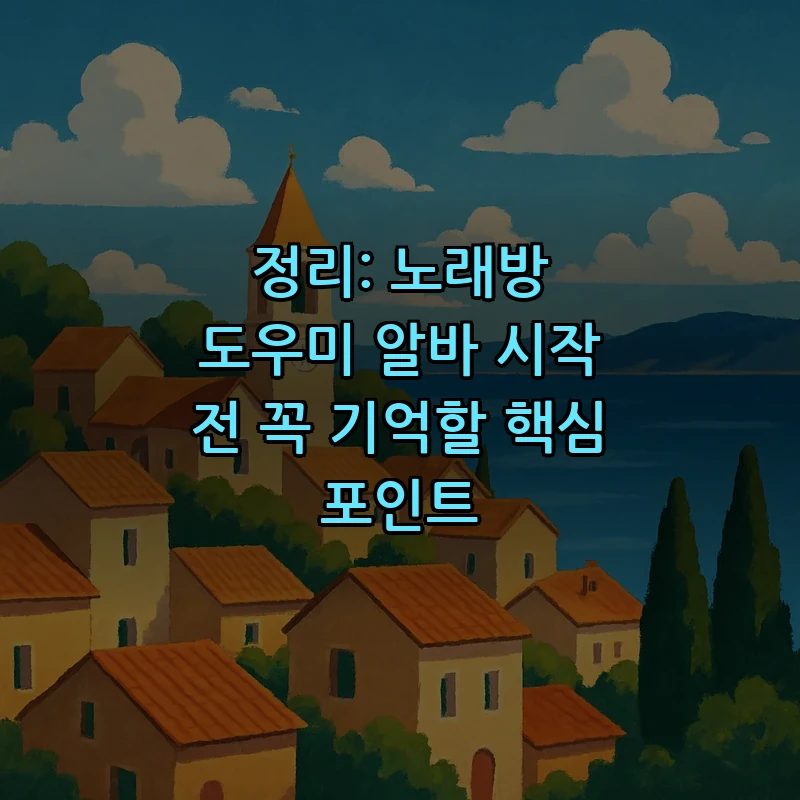 정리: 노래방 도우미 알바 시작 전 꼭 기억할 핵심 포인트