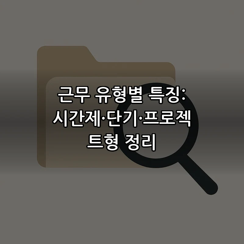 근무 유형별 특징: 시간제·단기·프로젝트형 정리