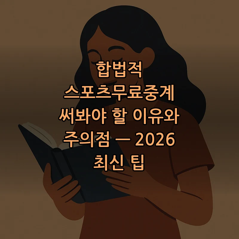 합법적 스포츠 무료 중계의 장점과 유의사항