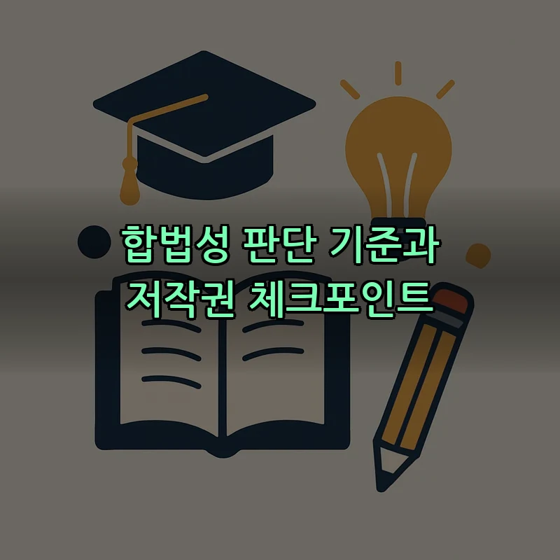 합법성 판단 기준과 저작권 체크포인트