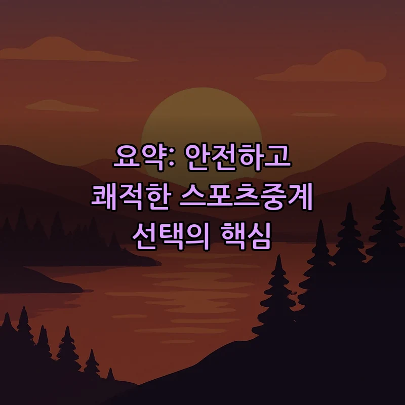 요약: 안전하고 쾌적한 스포츠중계 선택의 핵심