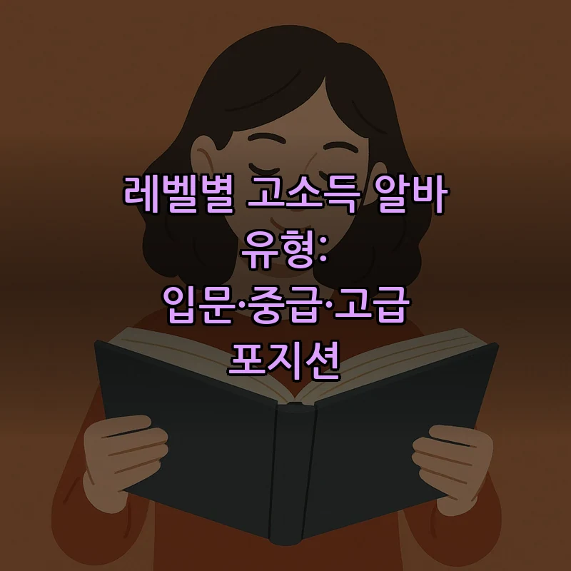 레벨별 고소득 알바 유형: 입문·중급·고급 포지션