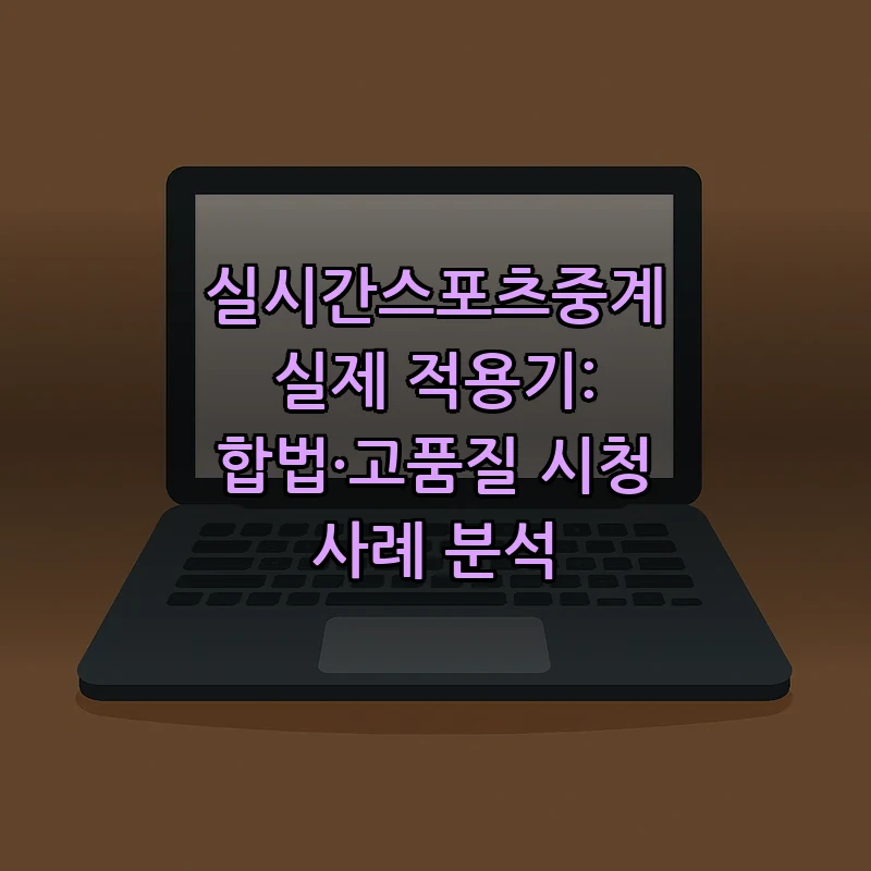 실시간스포츠중계 실제 적용기: 합법·고품질 시청 사례 분석 커버 이미지