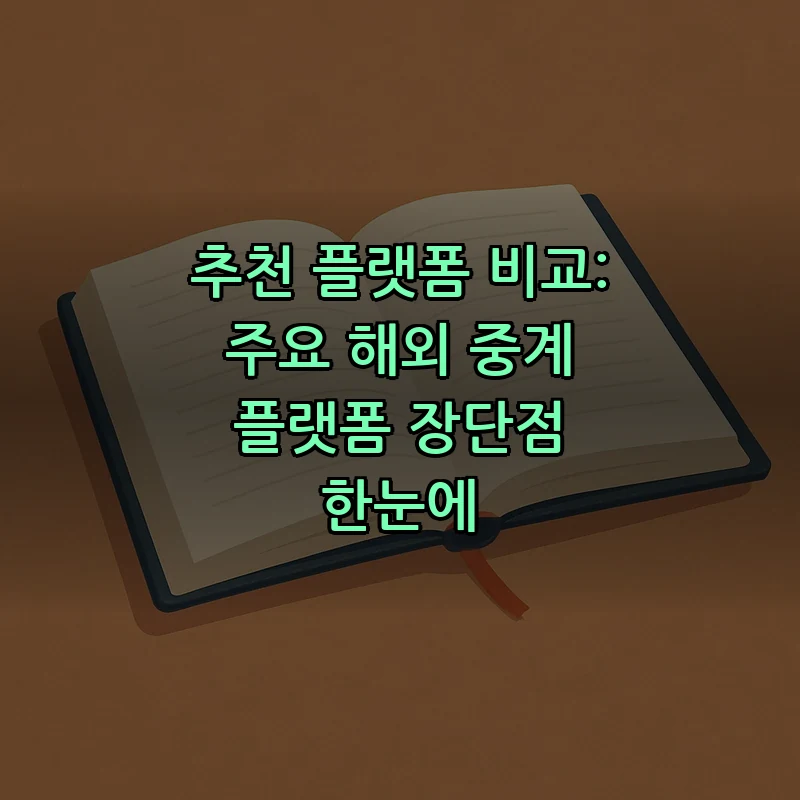 추천 플랫폼 비교: 주요 해외 중계 플랫폼 장단점 한눈에