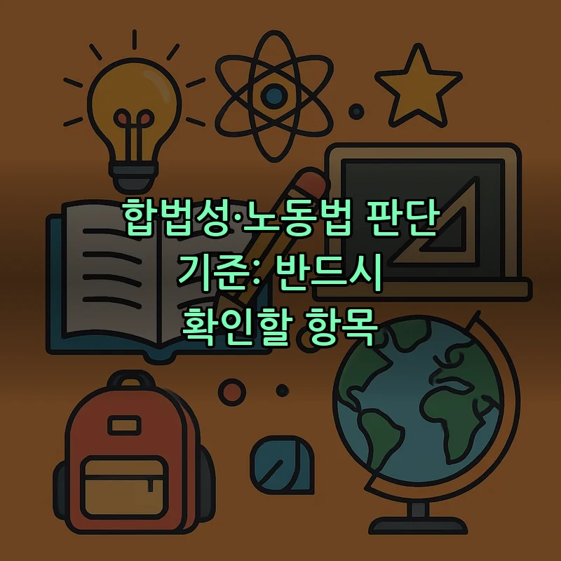 합법성·노동법 판단 기준: 반드시 확인할 항목