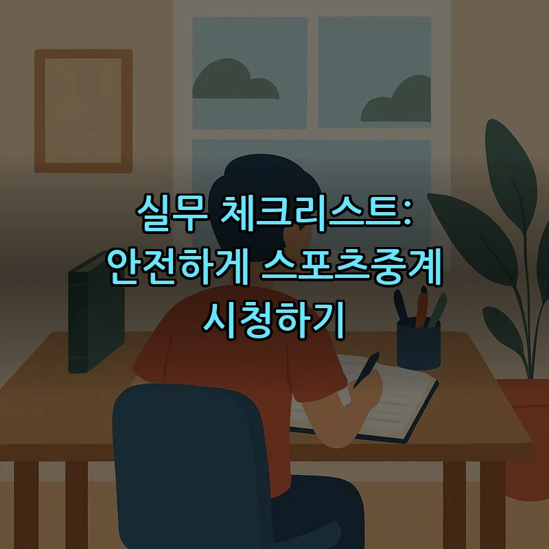 실무 체크리스트: 안전하게 스포츠중계 시청하기