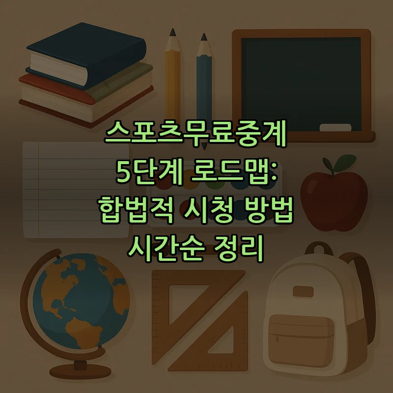 스포츠무료중계 합법적 시청 방법 5단계 로드맵
