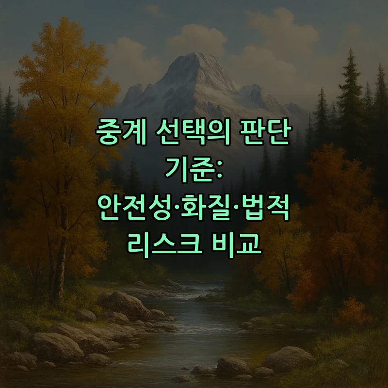 중계 선택의 판단 기준: 안전성·화질·법적 리스크 비교