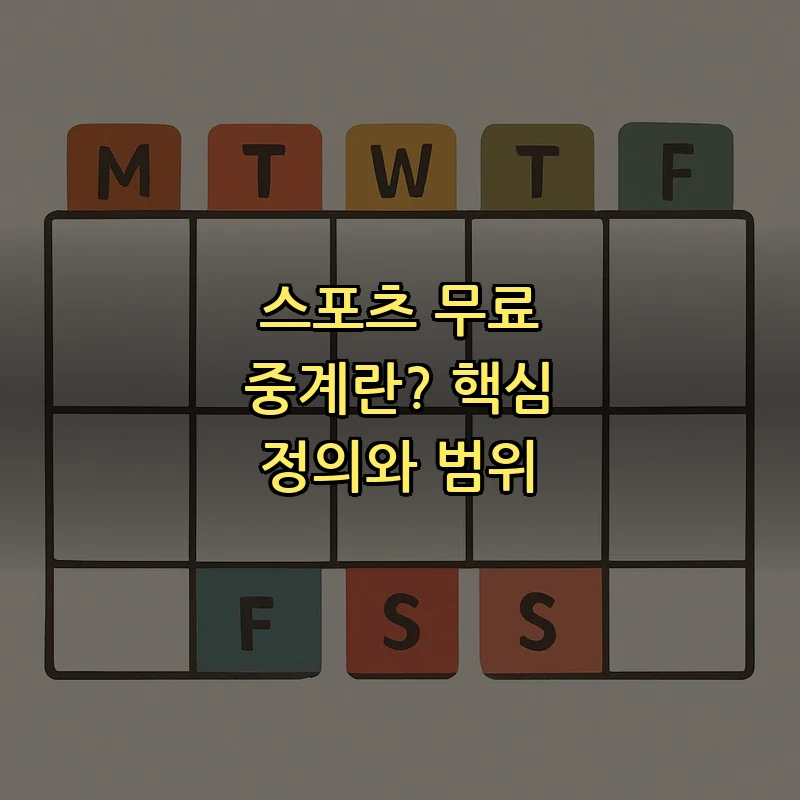 스포츠 무료 중계란? 핵심 정의와 범위