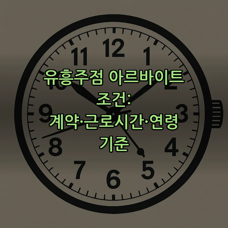 유흥주점 아르바이트 조건: 계약·근로시간·연령 기준