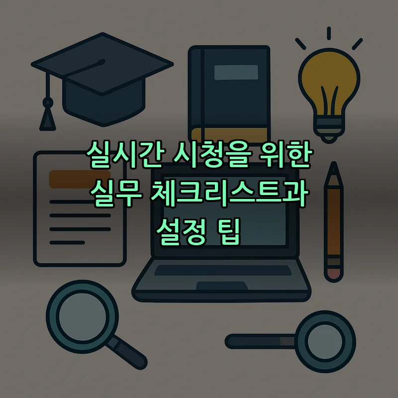 실시간 시청을 위한 실무 체크리스트과 설정 팁