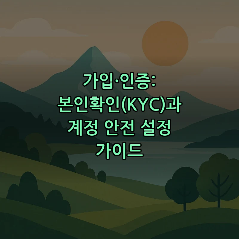 가입·인증: 본인확인(KYC)과 계정 안전 설정 가이드