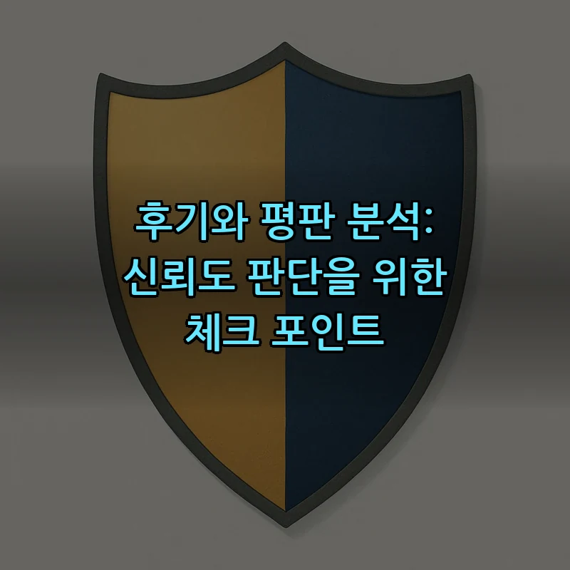 후기와 평판 분석: 신뢰도 판단을 위한 체크 포인트
