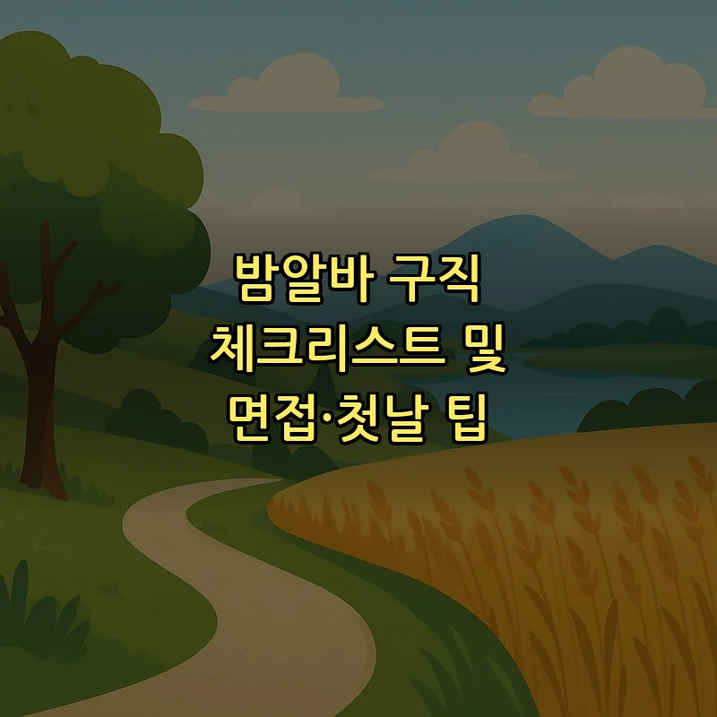 밤알바 구직 체크리스트 및 면접·첫날 팁