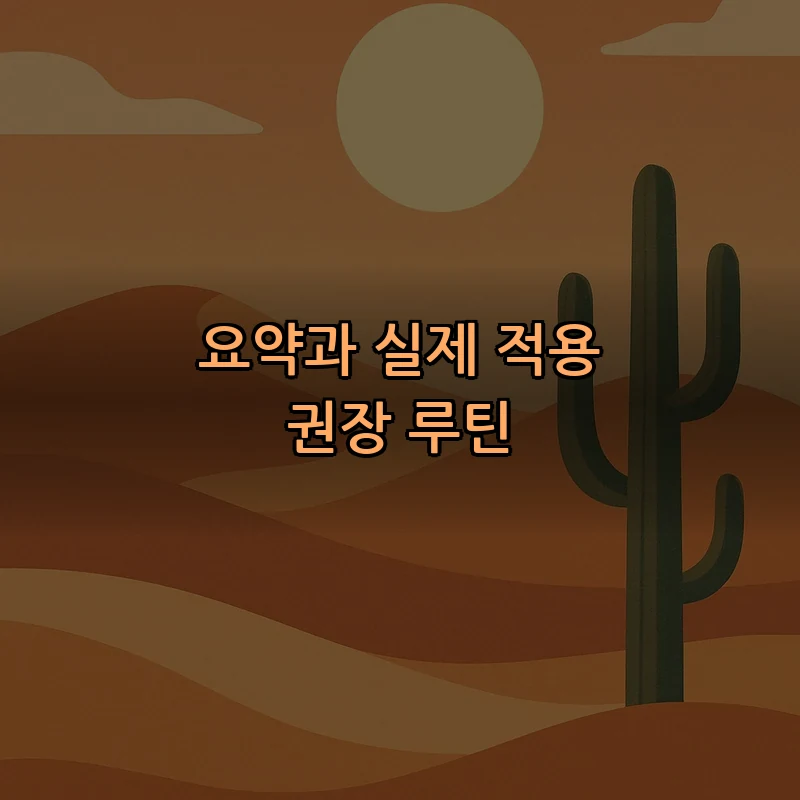 요약과 실제 적용 권장 루틴